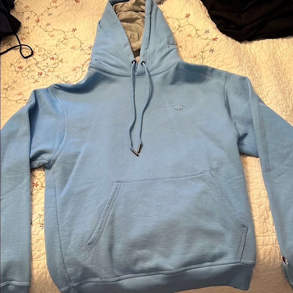 Champion Men's Blue Hoodie Size Small